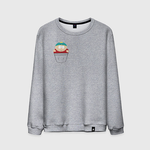 Мужской свитшот Картман в кармане / Меланж – фото 1