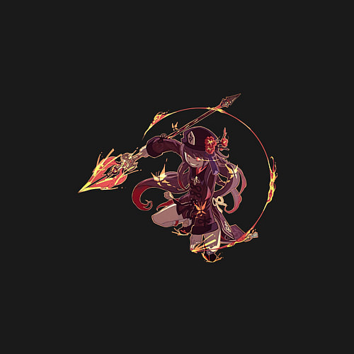 Мужской свитшот Ху Тао в деле / Черный – фото 3