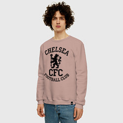 Свитшот хлопковый мужской Chelsea CFC, цвет: пыльно-розовый — фото 2