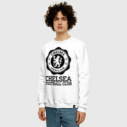 Свитшот хлопковый мужской Chelsea FC: Emblem, цвет: белый — фото 2