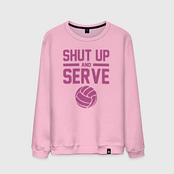 Свитшот хлопковый мужской Shut Up And Serve, цвет: светло-розовый