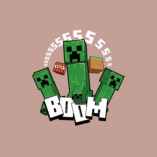 Мужской свитшот Криперы Creepers и Динамит / Пыльно-розовый – фото 3