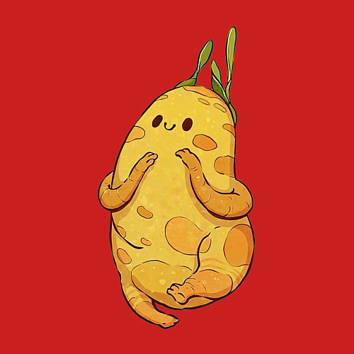 Мужской свитшот Милая картошка / Красный – фото 3