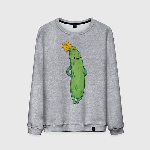 Мужской свитшот Довольный кабачок / Меланж – фото 1