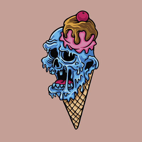 Мужской свитшот Horror ice cream / Пыльно-розовый – фото 3