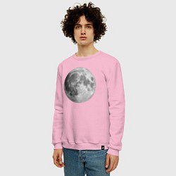 Свитшот хлопковый мужской Полнолуние Лунная фаза, цвет: светло-розовый — фото 2