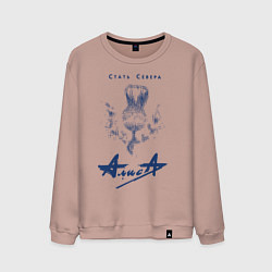 Свитшот хлопковый мужской Стать Севера - АлисА, цвет: пыльно-розовый