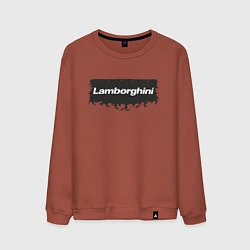 Свитшот хлопковый мужской Lamborghini - Flames, цвет: кирпичный
