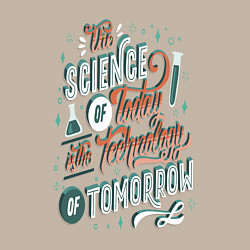 Свитшот хлопковый мужской Наука сегодня, цвет: миндальный — фото 2