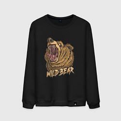 Свитшот хлопковый мужской Wild Bear, цвет: черный