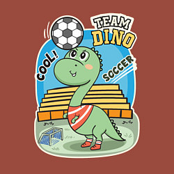 Свитшот хлопковый мужской Динозаврик футболист, цвет: кирпичный — фото 2