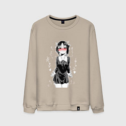 Свитшот хлопковый мужской Госпожа Кагуя сердится сенпай, цвет: миндальный