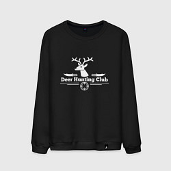 Свитшот хлопковый мужской Клуб охотников на оленей, цвет: черный