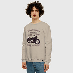Свитшот хлопковый мужской Triumph speedmaster bonneville, цвет: миндальный — фото 2