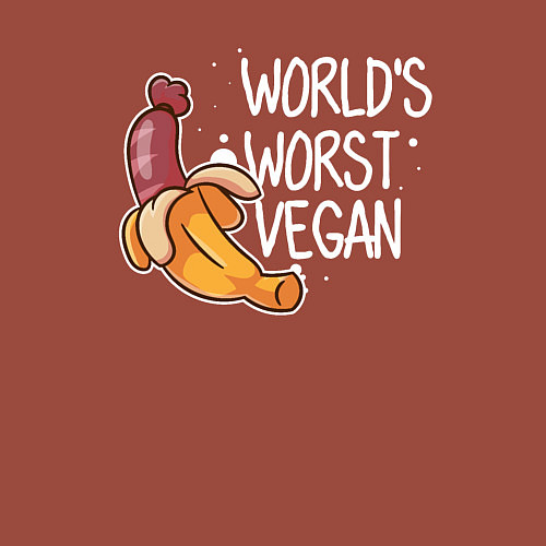 Мужской свитшот Worst Vegan / Кирпичный – фото 3