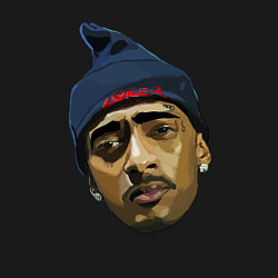 Свитшот хлопковый мужской Nipsey Face, цвет: черный — фото 2