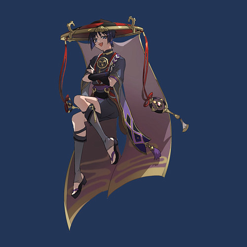 Мужской свитшот Скарамучча / Тёмно-синий – фото 3