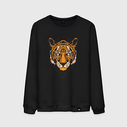 Свитшот хлопковый мужской Tiger Style, цвет: черный