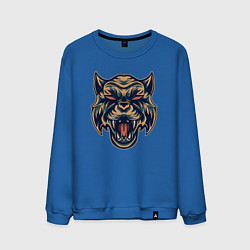 Свитшот хлопковый мужской Devil Tiger, цвет: синий