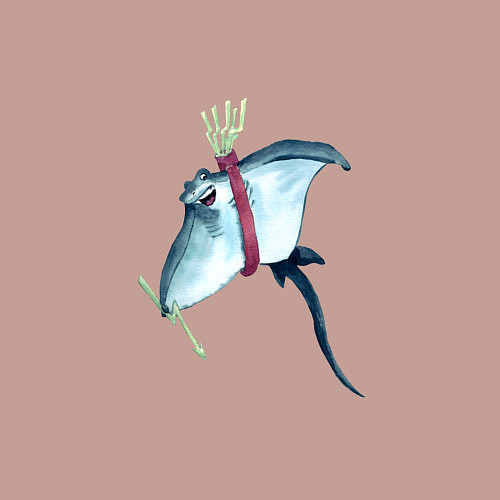 Мужской свитшот Электрический скат с молниями / Пыльно-розовый – фото 3