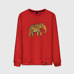 Свитшот хлопковый мужской Тигровый слон, цвет: красный