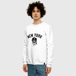 Свитшот хлопковый мужской New York Gangsta, цвет: белый — фото 2
