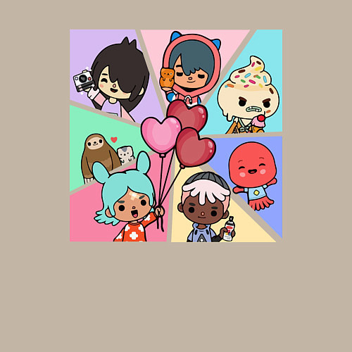 Мужской свитшот Сharacters Toca Boca / Миндальный – фото 3