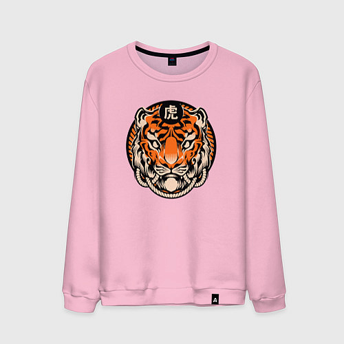 Мужской свитшот Amazing Tiger / Светло-розовый – фото 1