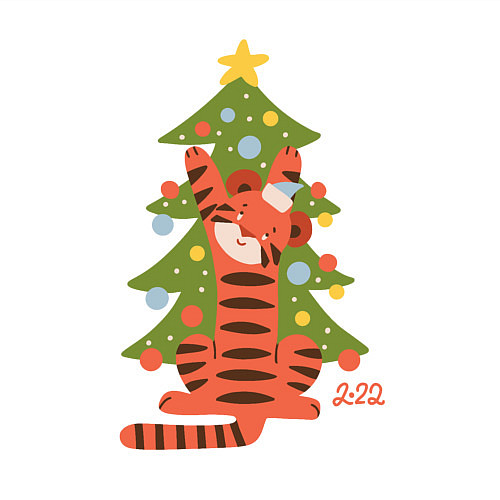 Мужской свитшот Год Тигра 2022 / Белый – фото 3