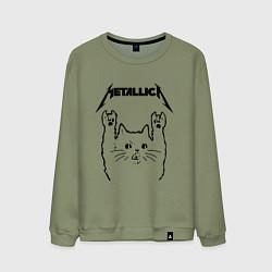 Свитшот хлопковый мужской METALLICA МЕТАЛЛИКА, цвет: авокадо