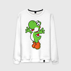 Свитшот хлопковый мужской Yoshi, цвет: белый