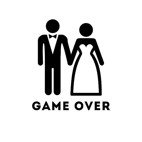 Мужской свитшот GAME OVER МОЛОДОЖЕНЫ / Белый – фото 3