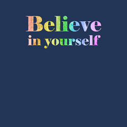 Свитшот хлопковый мужской Believe in yourself always, цвет: тёмно-синий — фото 2