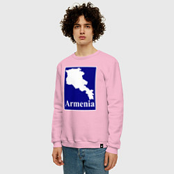 Свитшот хлопковый мужской Армения Armenia, цвет: светло-розовый — фото 2