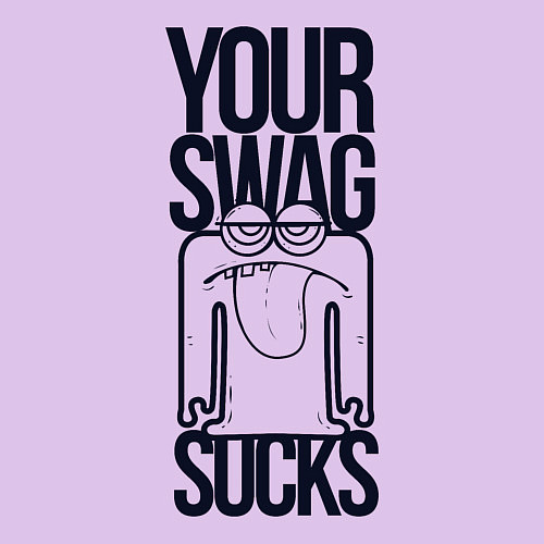 Мужской свитшот Человечек с высунутым языком / Лаванда – фото 3