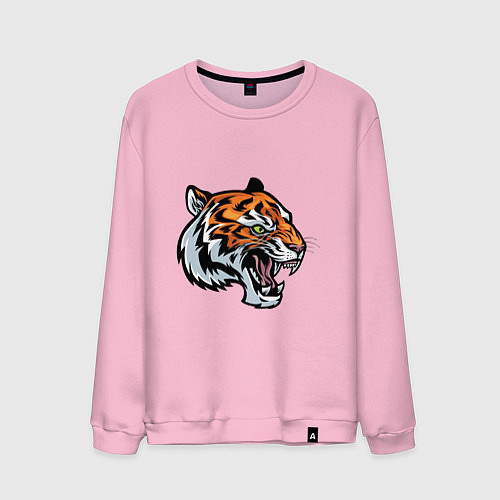 Мужской свитшот Face Tiger / Светло-розовый – фото 1