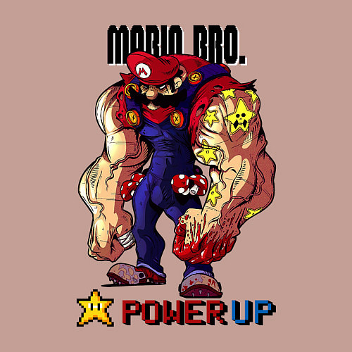 Мужской свитшот Big Mario / Пыльно-розовый – фото 3