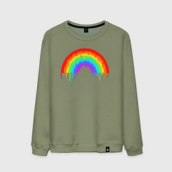 Свитшот хлопковый мужской Colors of rainbow, цвет: авокадо