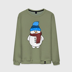 Мужской свитшот Снеговик в шапочке
