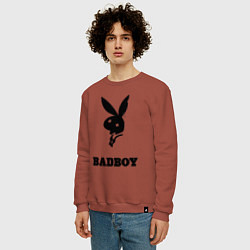 Свитшот хлопковый мужской BAD BOY PLAYBOY, цвет: кирпичный — фото 2