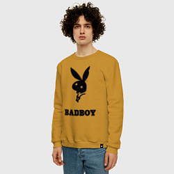 Свитшот хлопковый мужской BAD BOY PLAYBOY, цвет: горчичный — фото 2