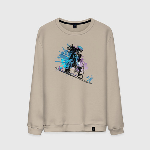 Мужской свитшот Вниз по склону / Миндальный – фото 1