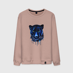 Мужской свитшот Голова пантеры потекшая краска