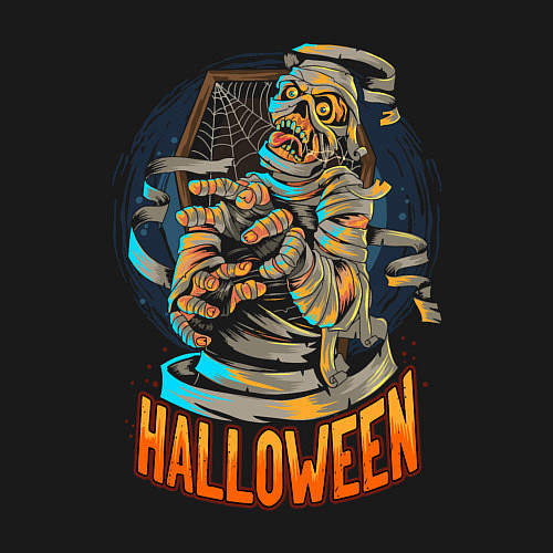 Мужской свитшот Halloween Mummy / Черный – фото 3