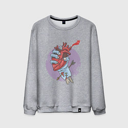 Свитшот хлопковый мужской Zombie Heart, цвет: меланж