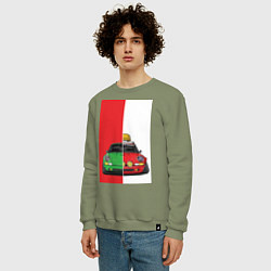 Свитшот хлопковый мужской Concept car, цвет: авокадо — фото 2