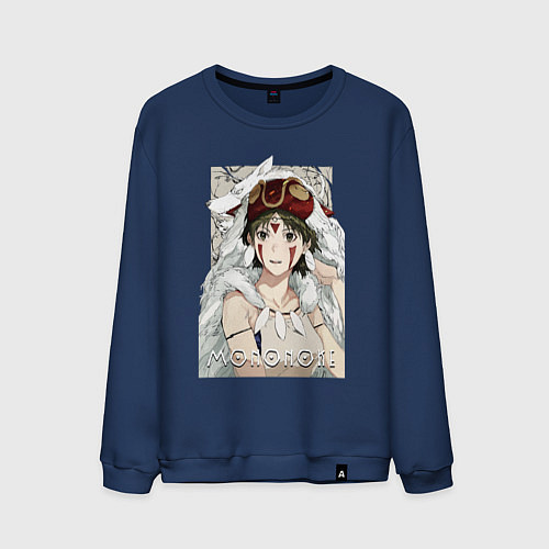 Мужской свитшот Princеss mononoke / Тёмно-синий – фото 1