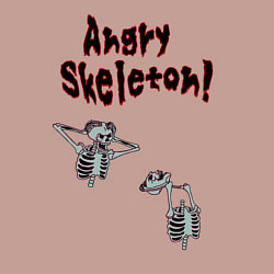 Свитшот хлопковый мужской Angry skeleton, цвет: пыльно-розовый — фото 2