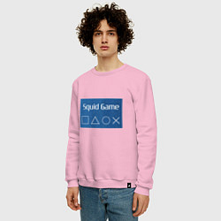 Свитшот хлопковый мужской Squid Gamer, цвет: светло-розовый — фото 2