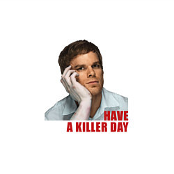 Свитшот хлопковый мужской Декстер have a killer day, цвет: белый — фото 2